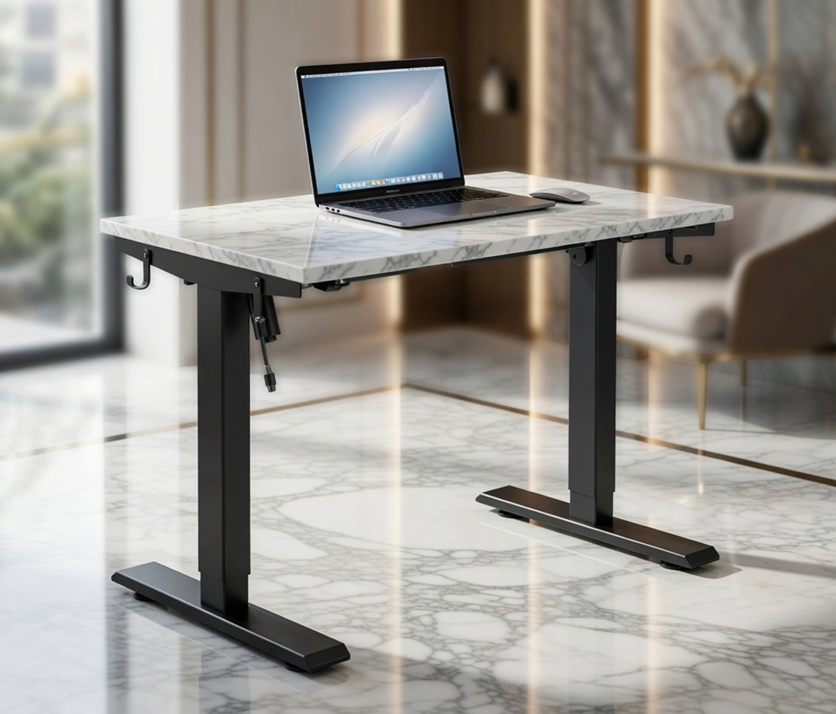 Elektrisch Zit-Sta Bureau ProFlex 160 – Verstelbaar Bureau met behuizingsfunctie (72-120 cm) – Zwart,Casa Serena – 120 cm – Casa Dorada