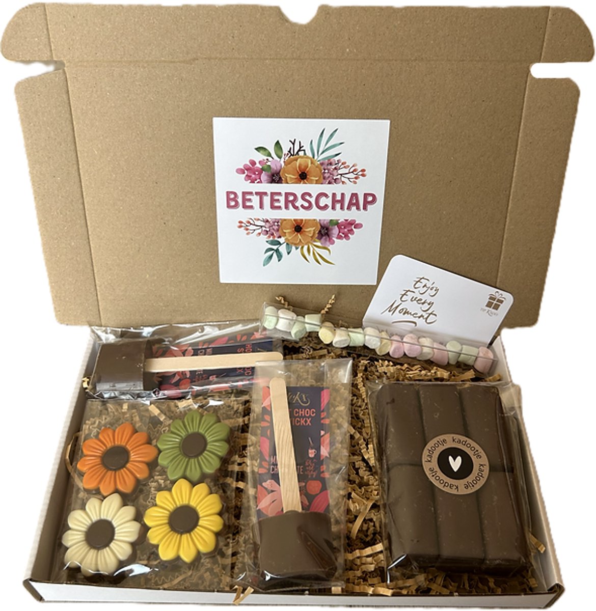 Beterschap chocoladestick choco brievenbus cadeau - chocoladestick - chocolade - marshmallows