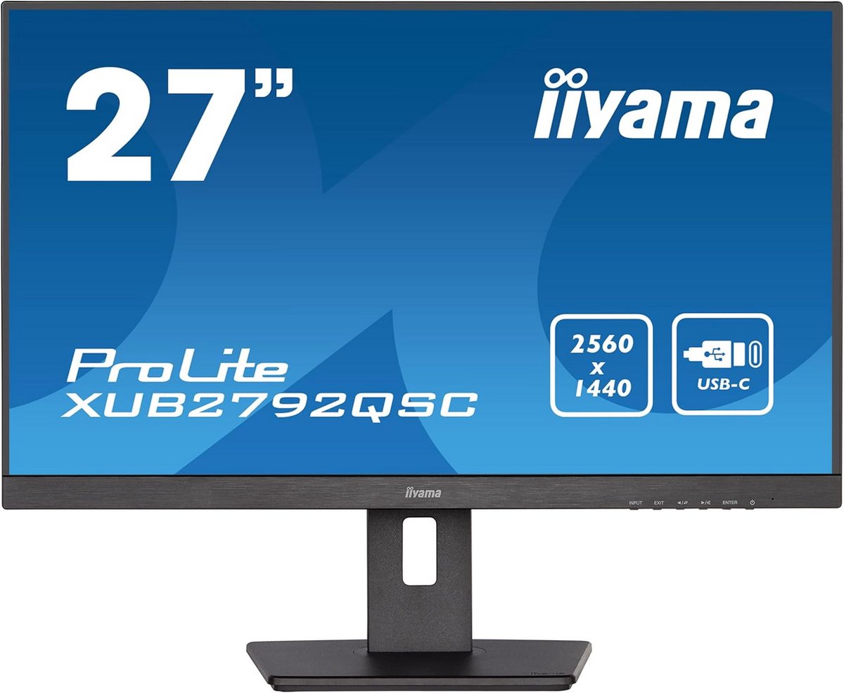 27 inch IPS LED Monitor WQHD USB-C 65W met Hoge Verstelbaarheid en Pivot
