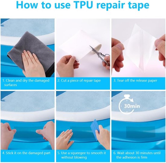 Reparatieset voor PVC en Opblaasbare Artikelen - Waterdichte Afdichtingstape van Merkloos — afbeelding 4