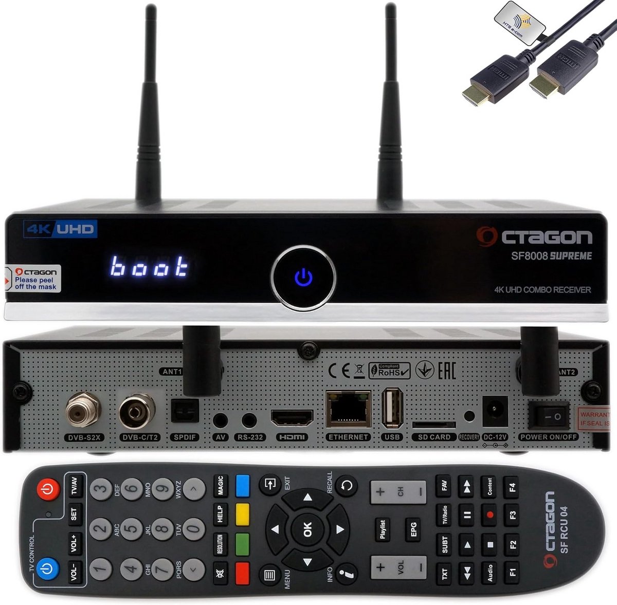 Krachtige 4K UHD Combo Satellietontvanger met Dubbele Tuner, E2 Linux en Dual-Band WiFi
