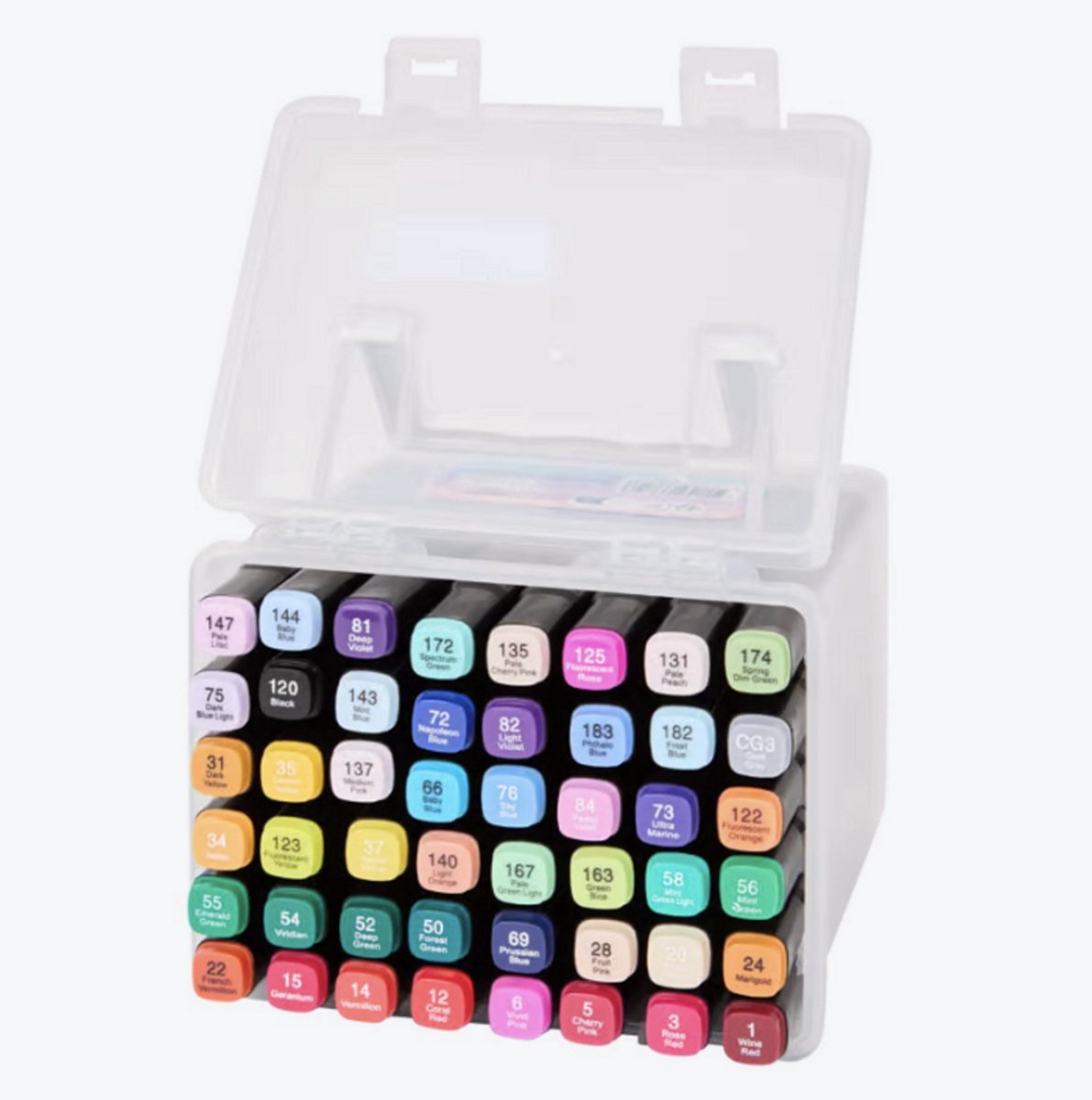 Twinmarkers – 48 Stuks – Fijn & Breed Punt – Inclusief Opbergkoffer – Professionele Alcohol Markers Set