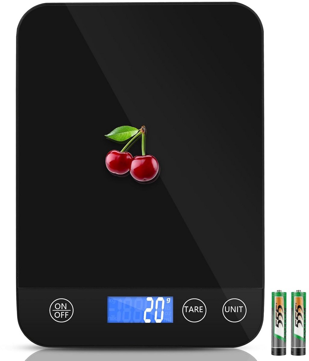 Digitale keukenweegschaal 15 kg glas