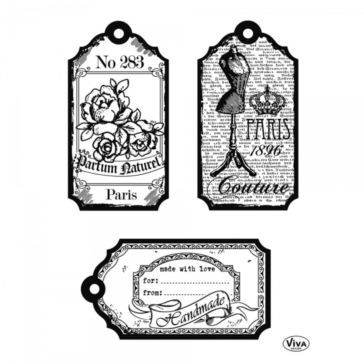 Viva Decor - Clear Stamp - Tags Paris