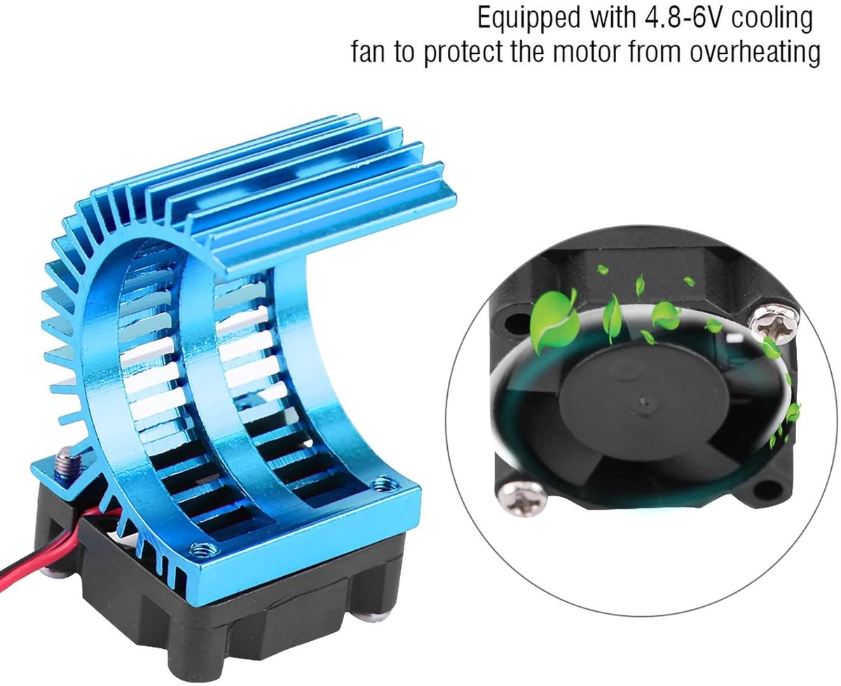 Motor Koellichaam - RC Ventilator - RC Auto - Geïntegreerde Ventilator - 55 x 30 mm - Blauw