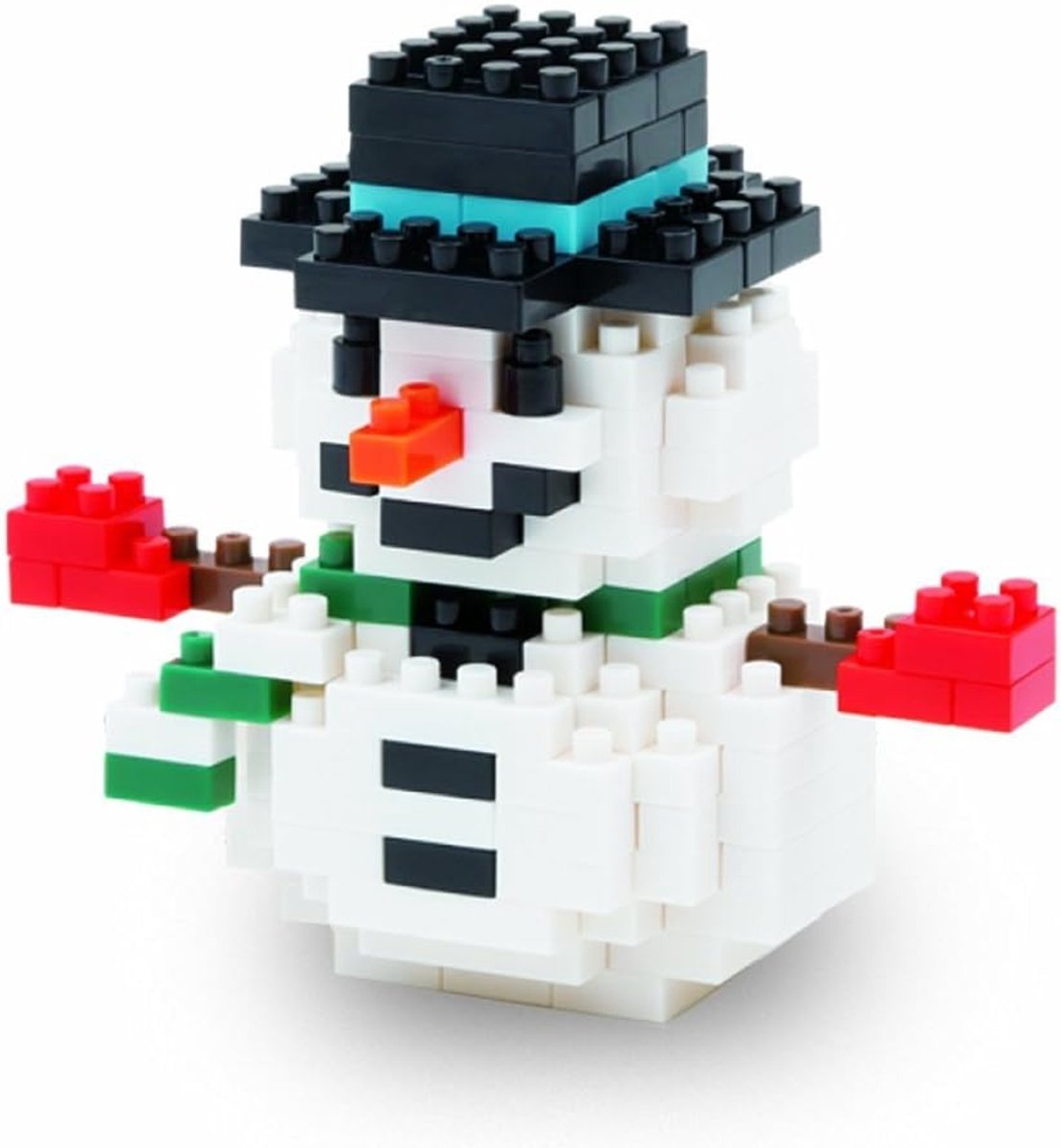 Bouwpakket Sneeuwpop - Mini Bouwstenen - Creatief Hobby - Gedetailleerd Ontwerp - 5 x 5 cm - Multi