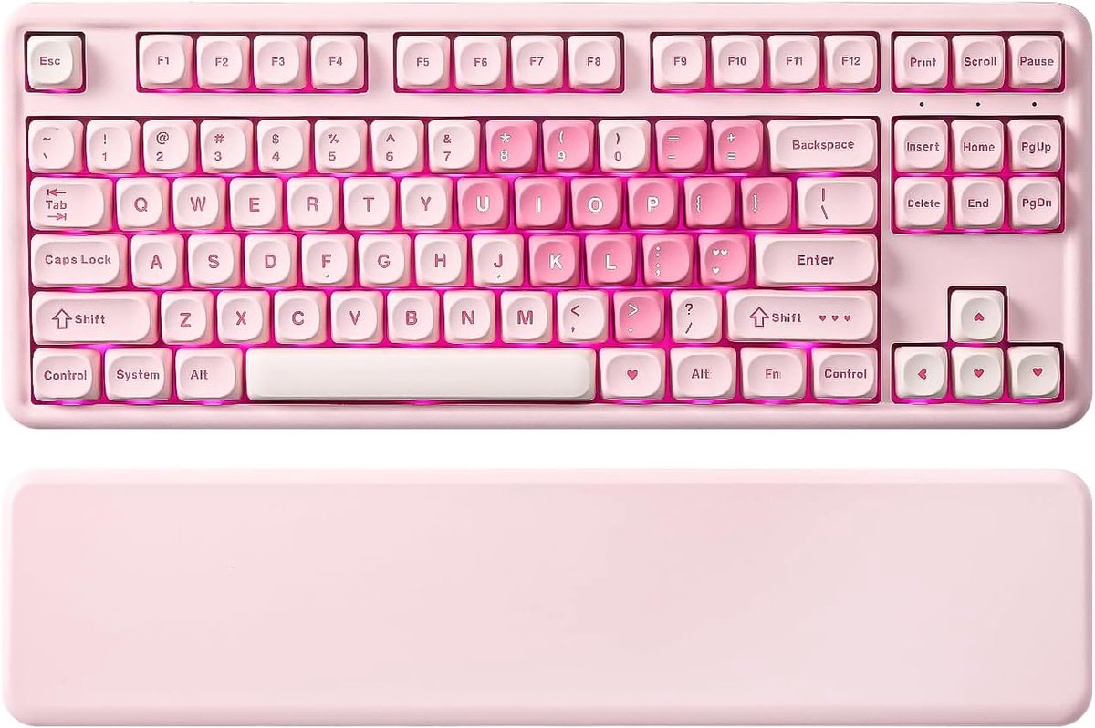 Draadloos Mechanisch Toetsenbord – RGB, Verwisselbare Toetsen, Polssteun voor Windows & Mac