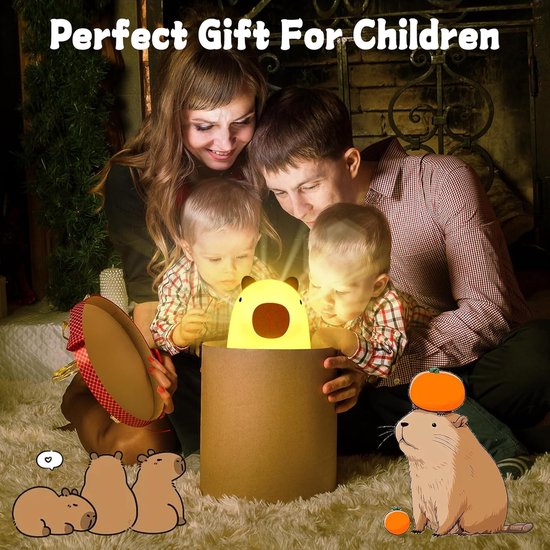 LED Capybara Nachtlamp - Oplaadbaar Nachtlampje Kinderen & Baby - Schattig Capibara - 3 Standen Dimbaar - Siliconen - Lampje Slaapkamer - Knijplampje - Touch lamp - Dimbaar Nachtlampjes Voor Kinderen, Baby & Volwassenen van Merkloos — afbeelding 5