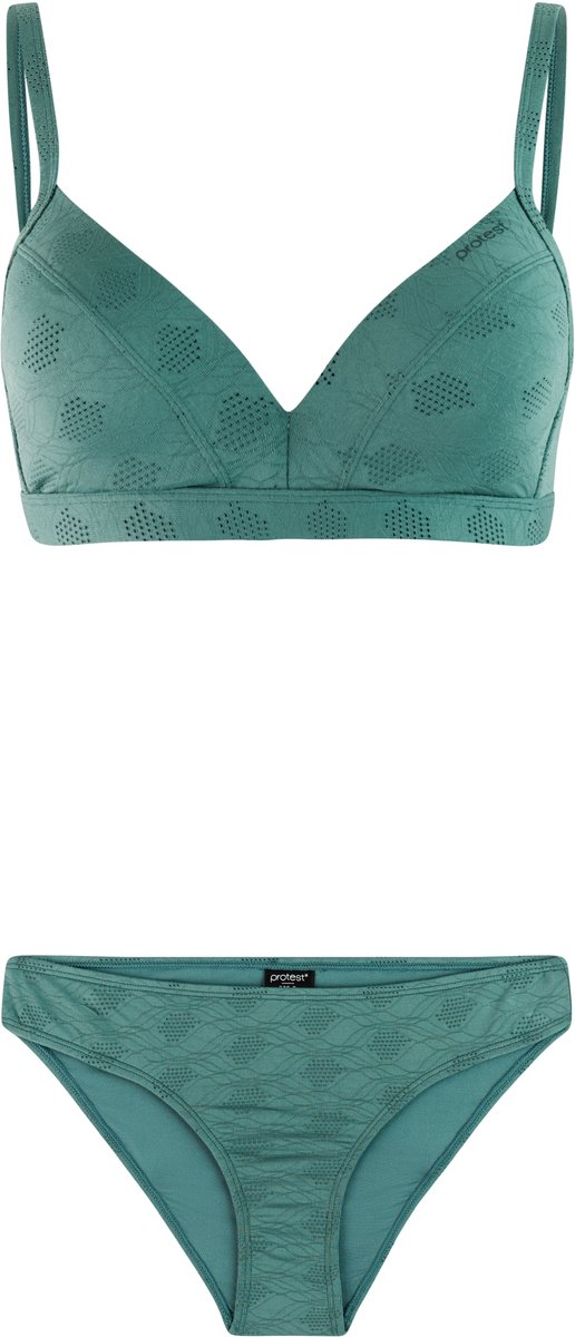 Protest PRTGlazy Bikini set Dames B&C&D-cup Vaste vulling Gespsluiting Medium dekking Groen