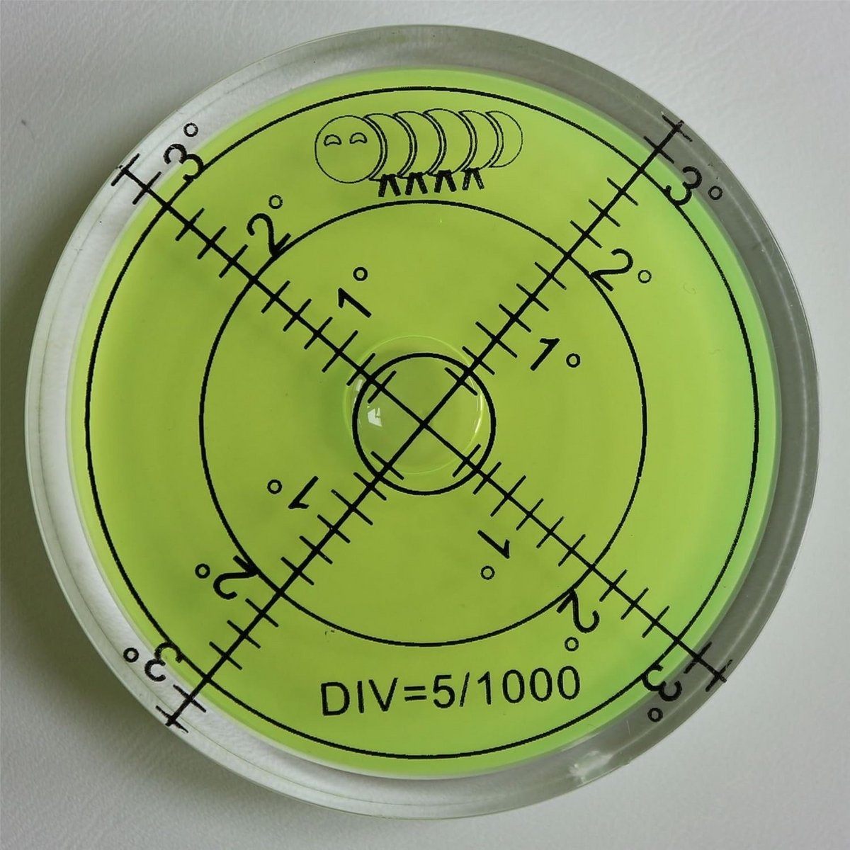 Ronde Waterpas 60mm - Bullseye Libel in Acryl voor Oppervlakken, Statief, Caravan en Meer - Groen