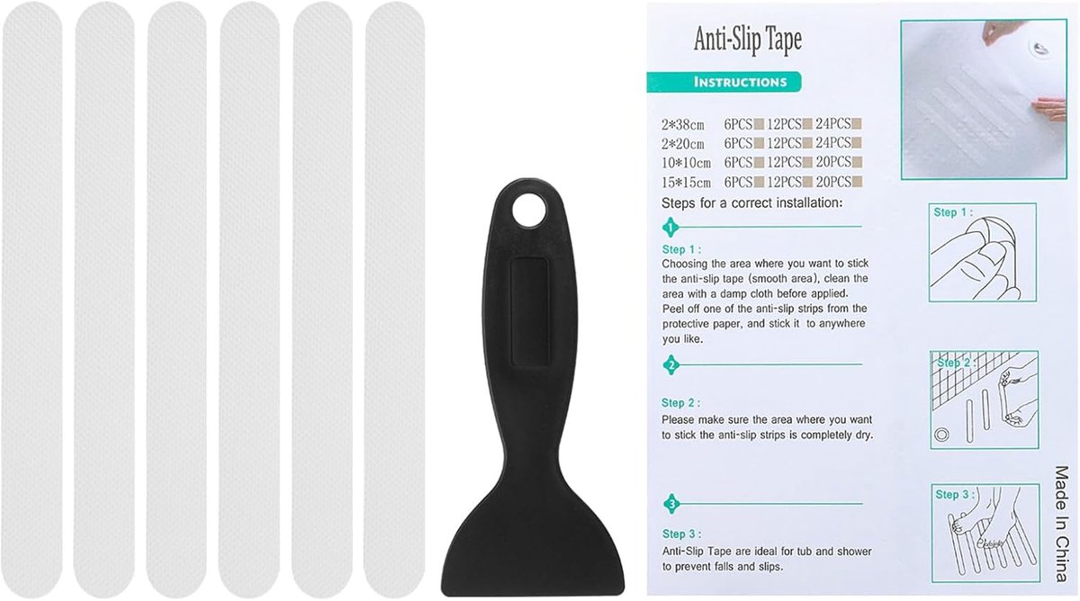 Antislip Stickers voor Bad en Douche - Veilige Grip op Natte Vloeren, Transparant - 6 stuks