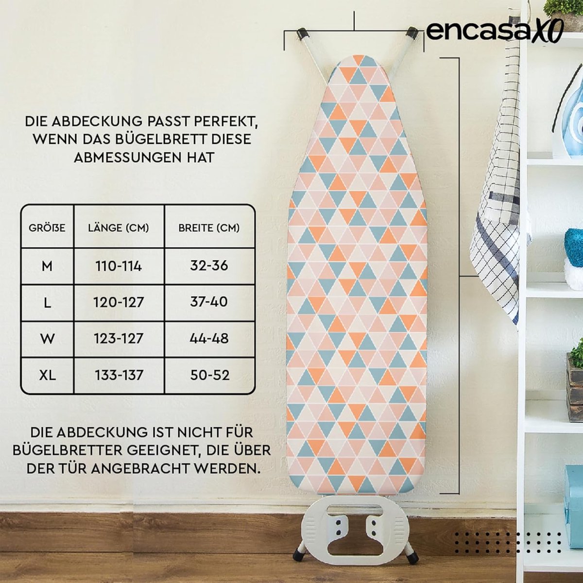 Strijkplankhoezen 125 x 46 cm met Elastische Bevestiging en Dikke Viltvulling - Terrazzo Mint