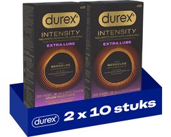 Durex Intensity Extra Glijmiddel Condooms - 10 stuks - Nieuwste generatie ultradunne, latexvrije condooms – Gedeelde lichaamswarmte x2