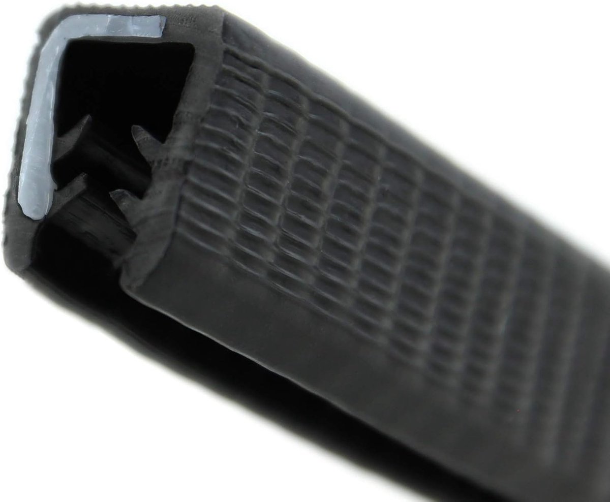 Randbeschermingsprofiel PVC-rubber voor klembeveiliging - 5-8 mm klembereik - zwart - zelfklemmend - 5 m