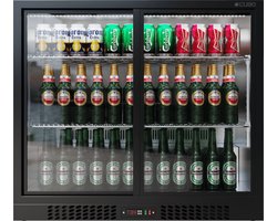 Barkoelkast glasdeur 188L - 2 Schuifdeuren van glas met laag profiel - Afsluitbaar met slot - CS-210SC-EE - Frigo