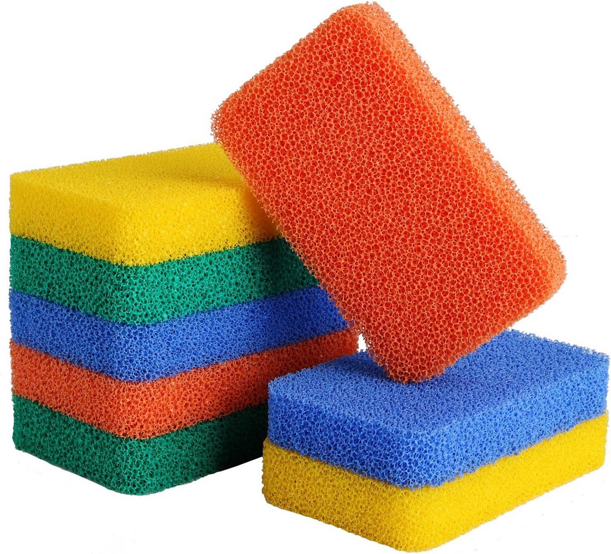 Heavy Duty Siliconen Schoonmaak Sponzen - Set van 8 Herbruikbare Scrubbers