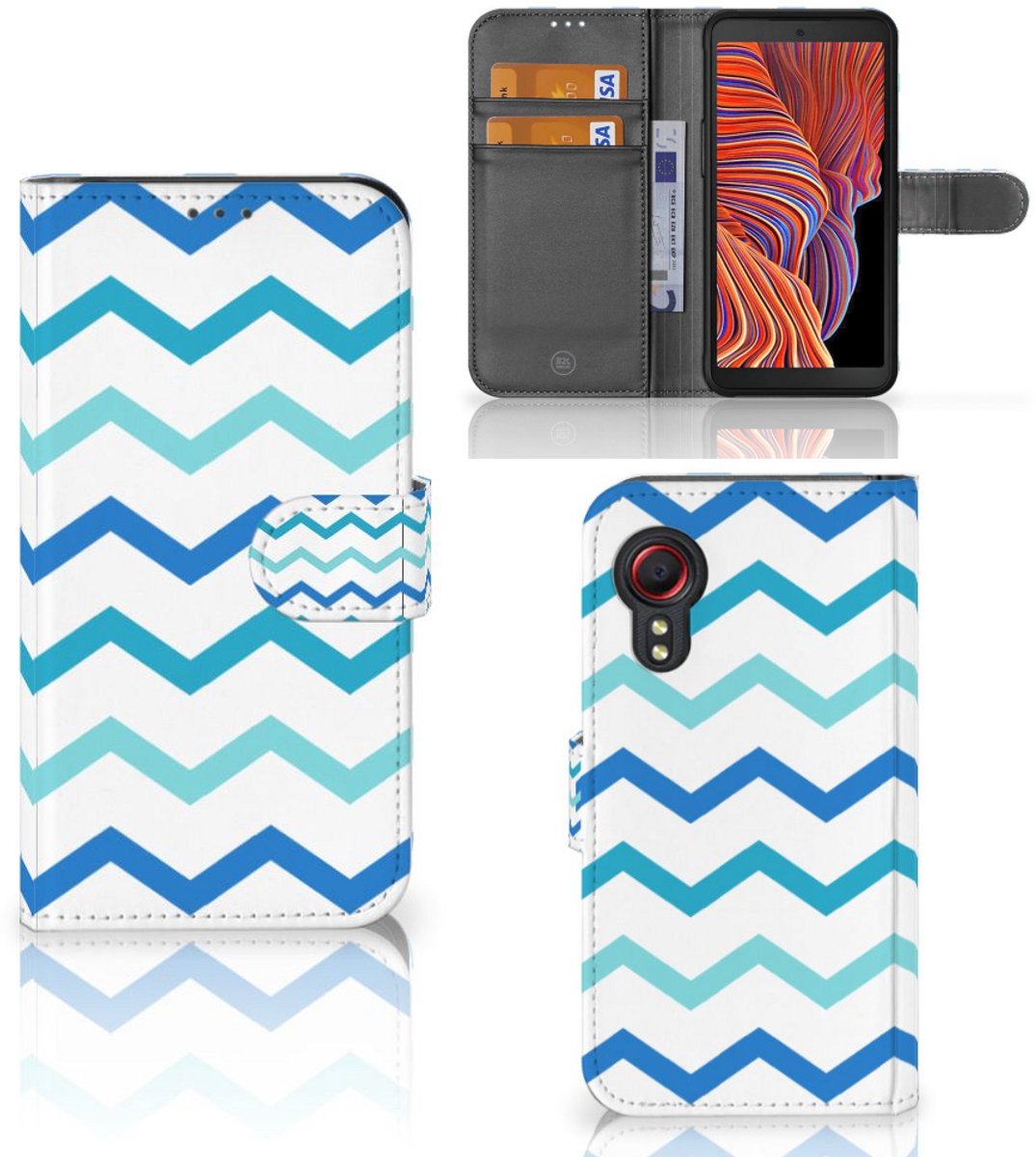 Samsung Galaxy Xcover 5 Telefoon Hoesje Zigzag Blauw