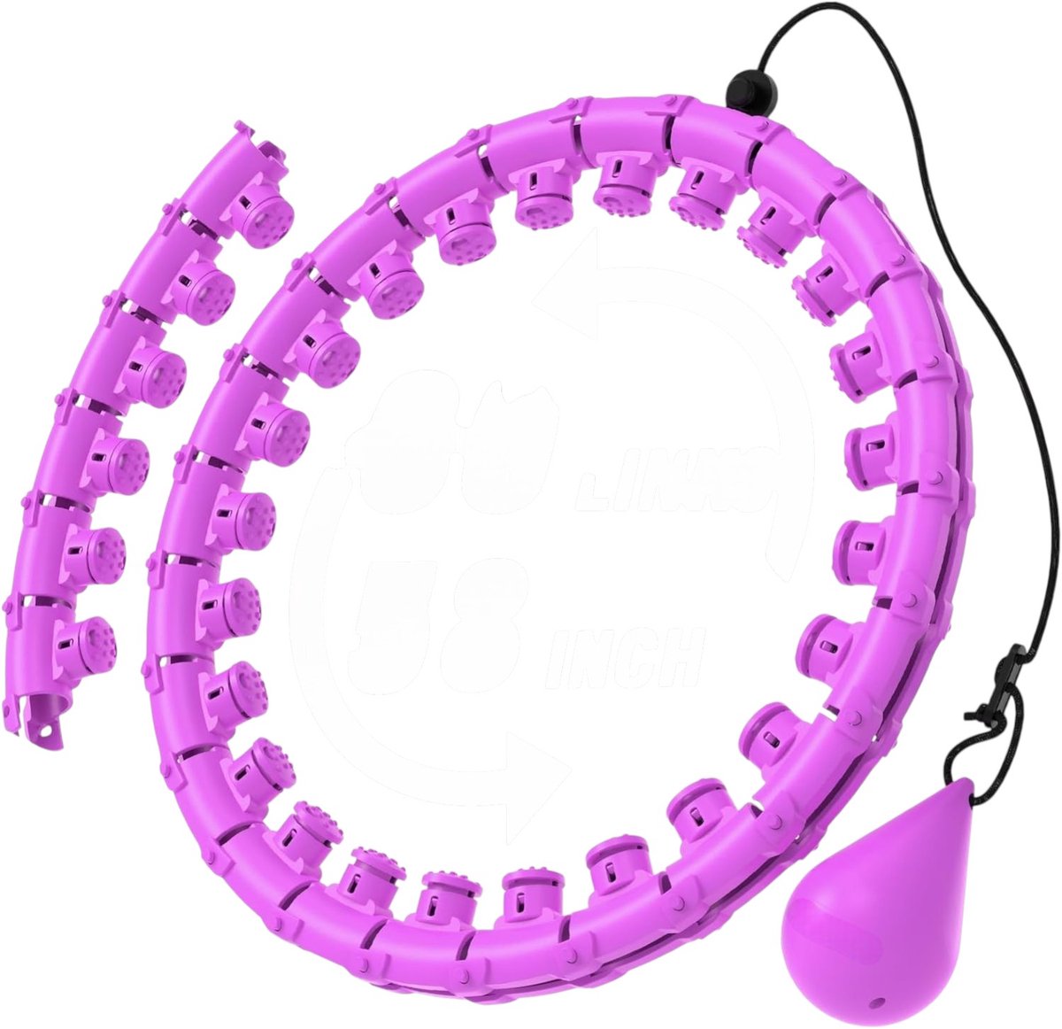 Verzwaarde Fitness Hoelahoep met Gewicht – Smart Weighted Hula Hoop – Massage – Verstelbaar – Volwassenen & Kinderen – Afvallen