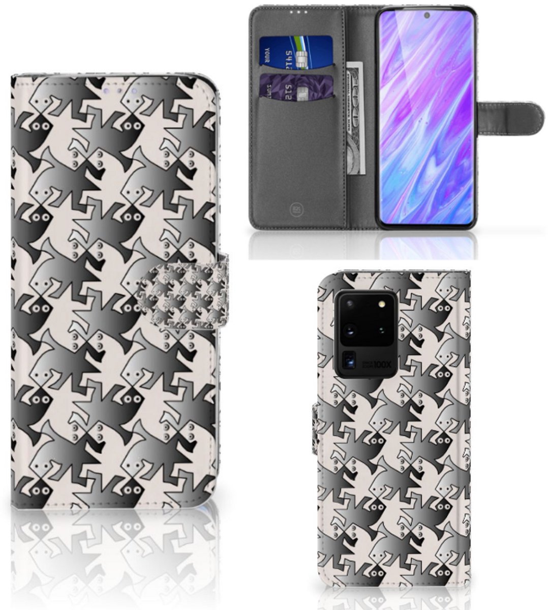 Samsung Galaxy S20 Ultra Telefoonhoesje met Pasjes Salamander Grey