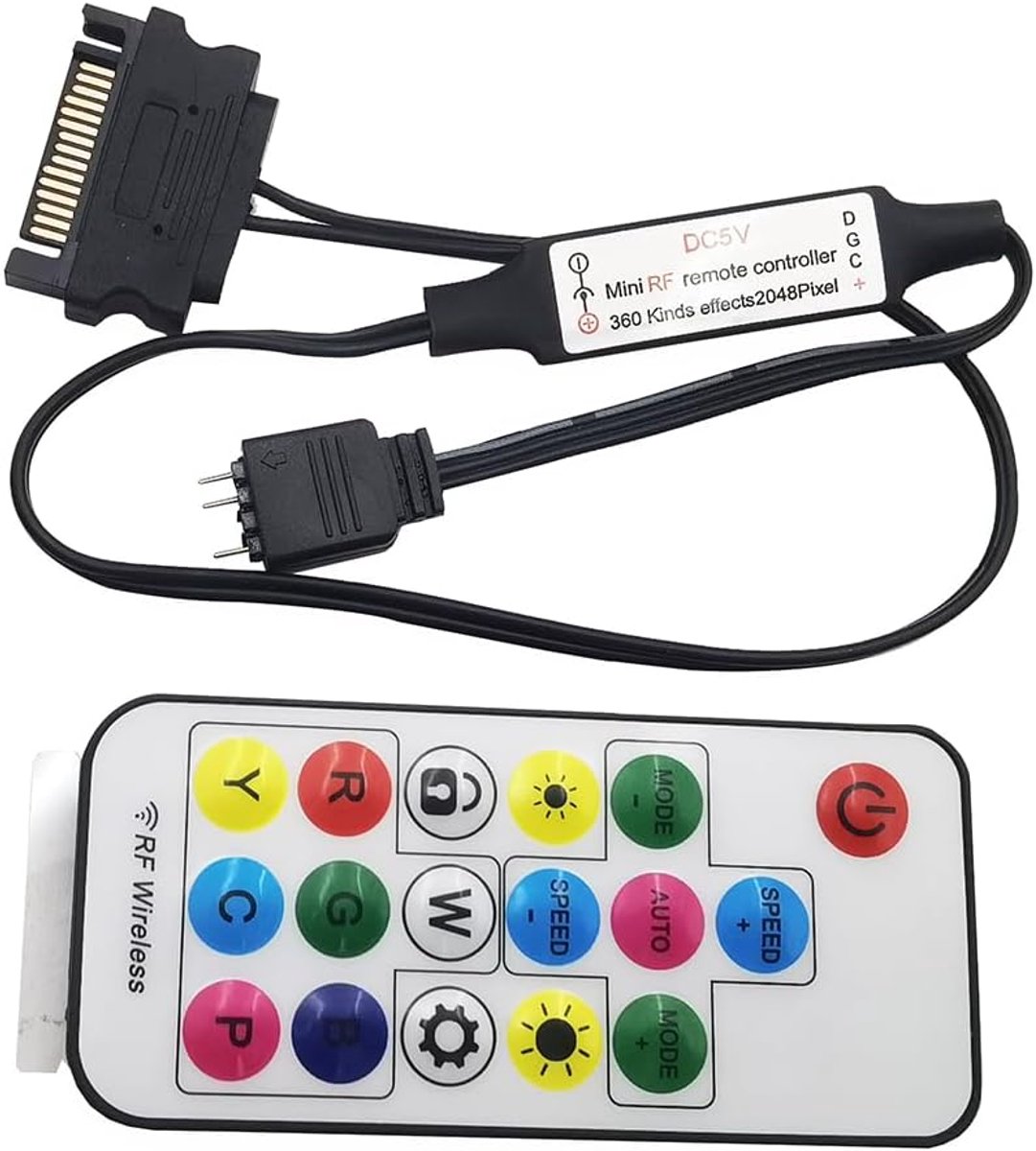5V ARGB-controller met RF-afstandsbediening voor digitale adresseerbare RGB-leds