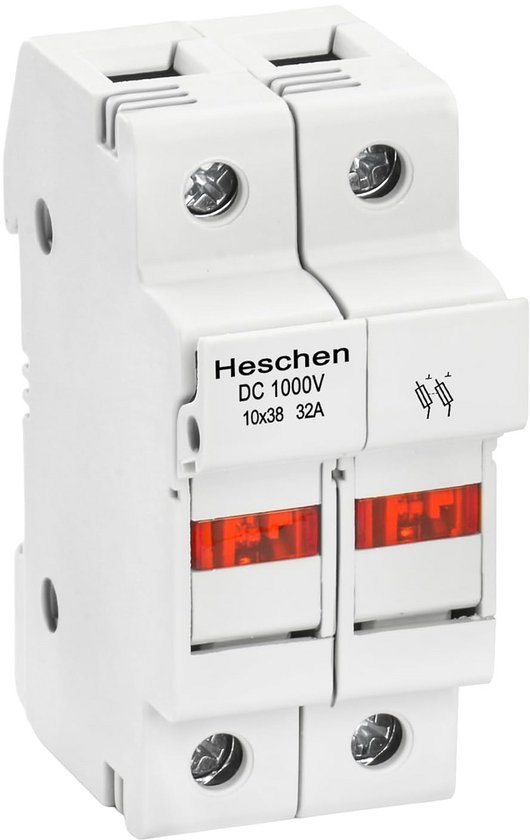 Zonne/fotovoltaïsche zekeringhouder DC1000V 32A 2-polig voor DIN