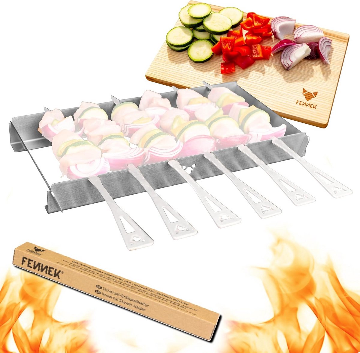 Mobiele Grillspieshouder van RVS - Perfect voor BBQ Spiesen