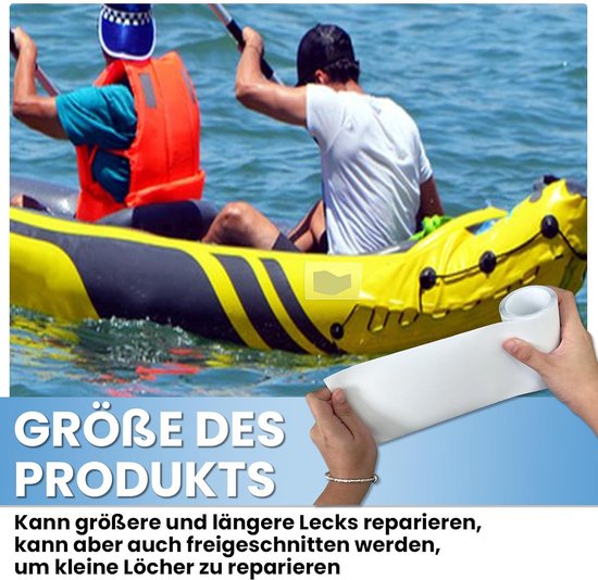 Multifunctionele Opblaasbare Reparatieset - Waterdichte Repair Tape 4 in x 18 m voor Zwembad, Luchtmatras, Tent, en Meer van Merkloos — afbeelding 5