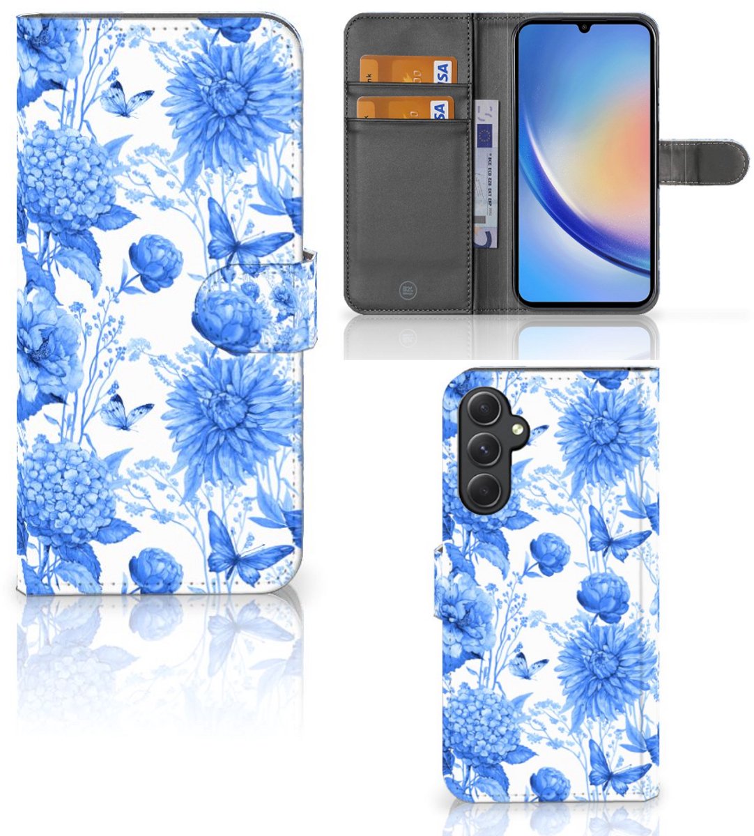 Hoesje voor Samsung Galaxy A24 4G Flowers Blue