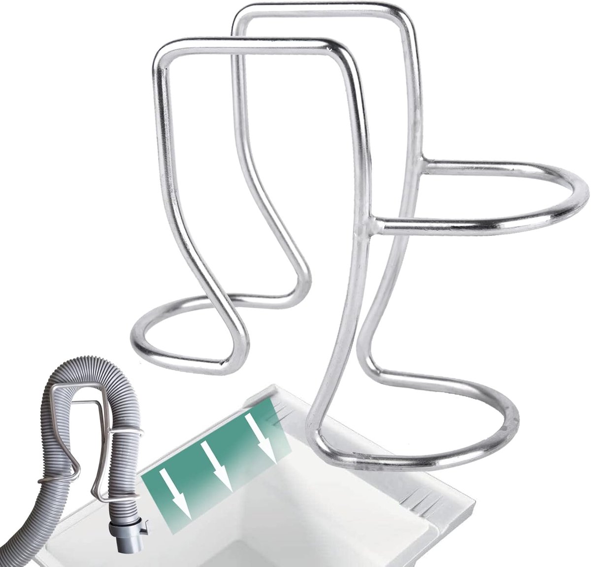 Universele Afvoerslang Houder voor Wasmachine - Verstelbare Slangclip en Suctioncups