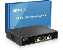 10-port 2.5 Gb Unmanaged Ethernet Switch met 8x 2.5G en 2x 10G Poorten