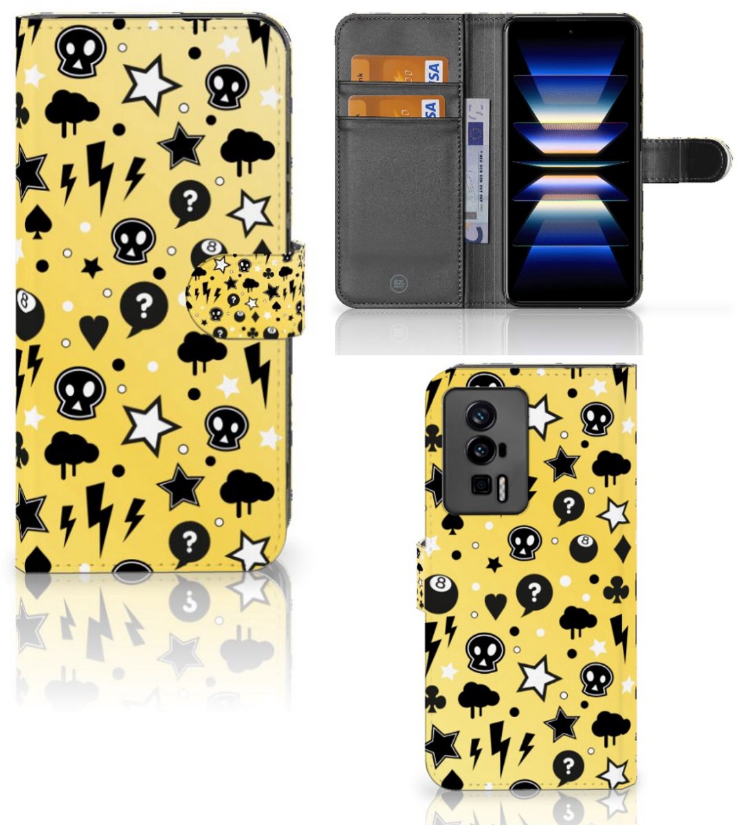 Telefoonhoesje met Naam Xiaomi Poco F5 Pro Punk Geel