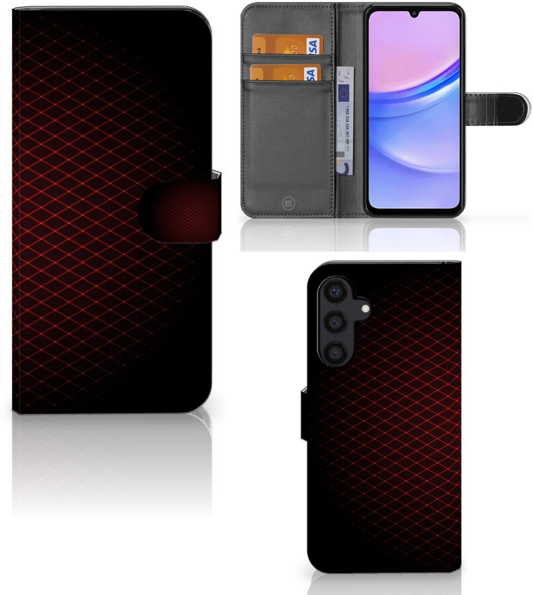 Samsung Galaxy A15 Telefoon Hoesje Geruit Rood