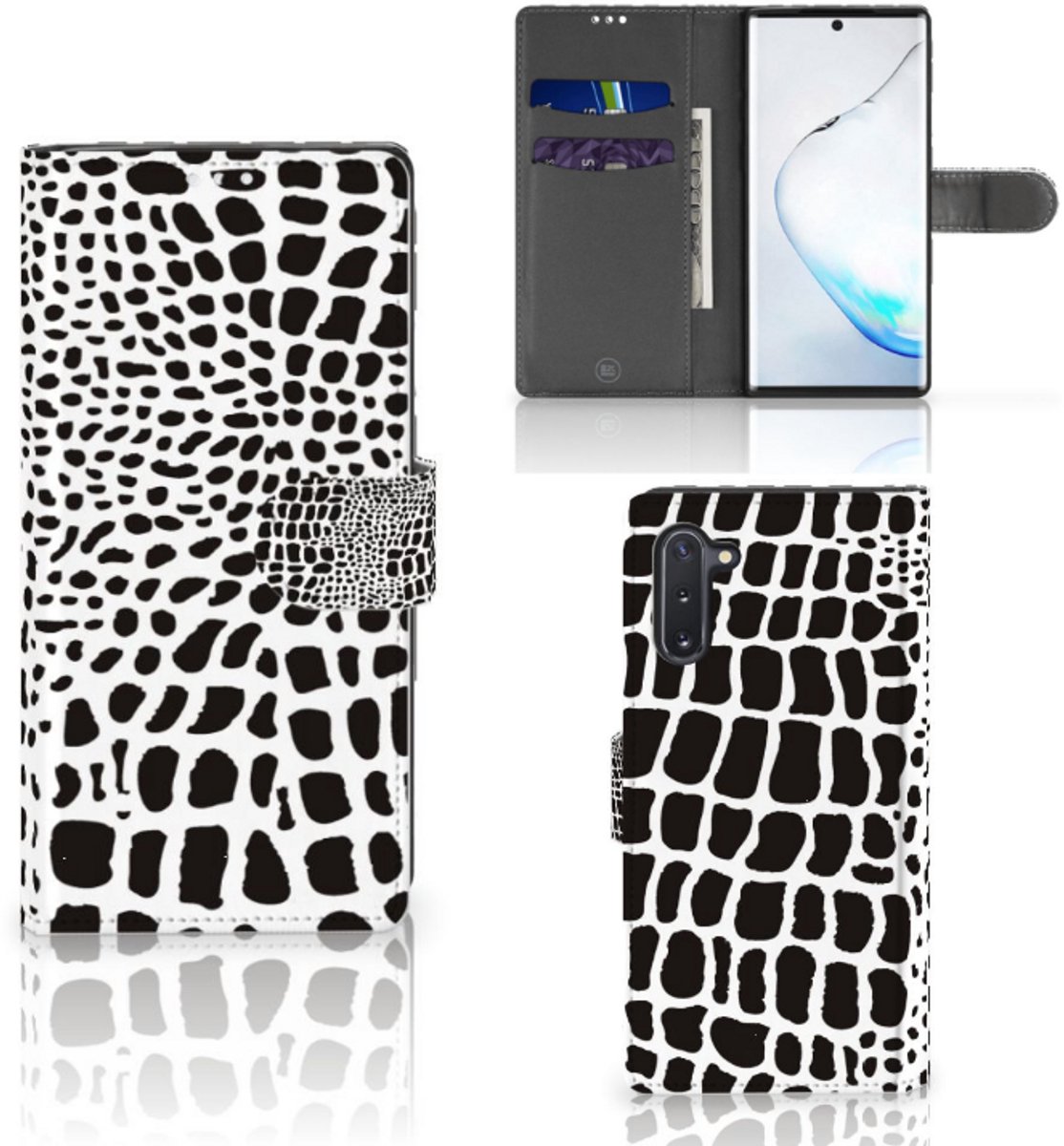 Samsung Galaxy Note 10 Telefoonhoesje met Pasjes Slangenprint