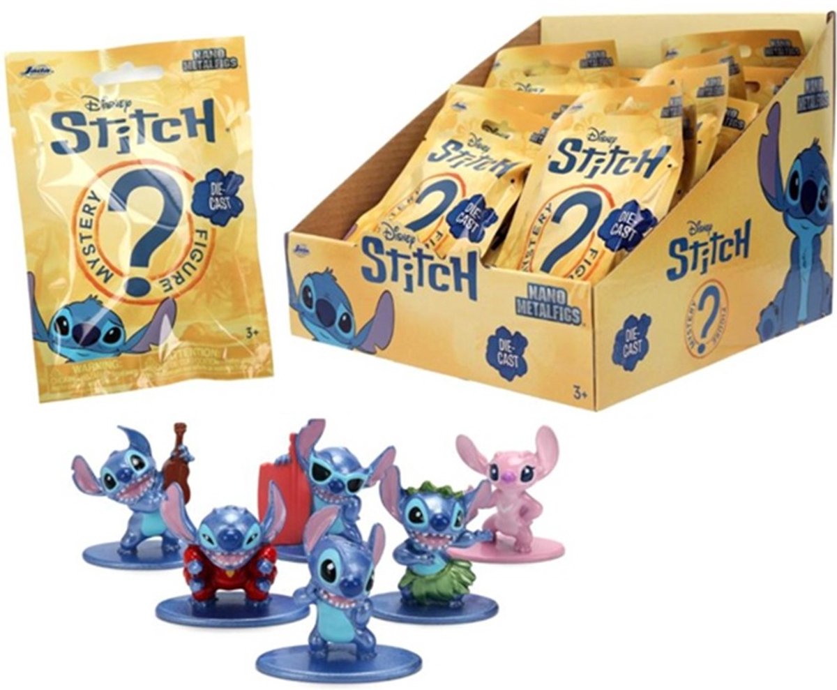 Disney Stitch Nano Figuurtje Blind Bag - 1 exemplaar - Figuurtje van metaal - Spaar ze allemaal - 4 cm groot