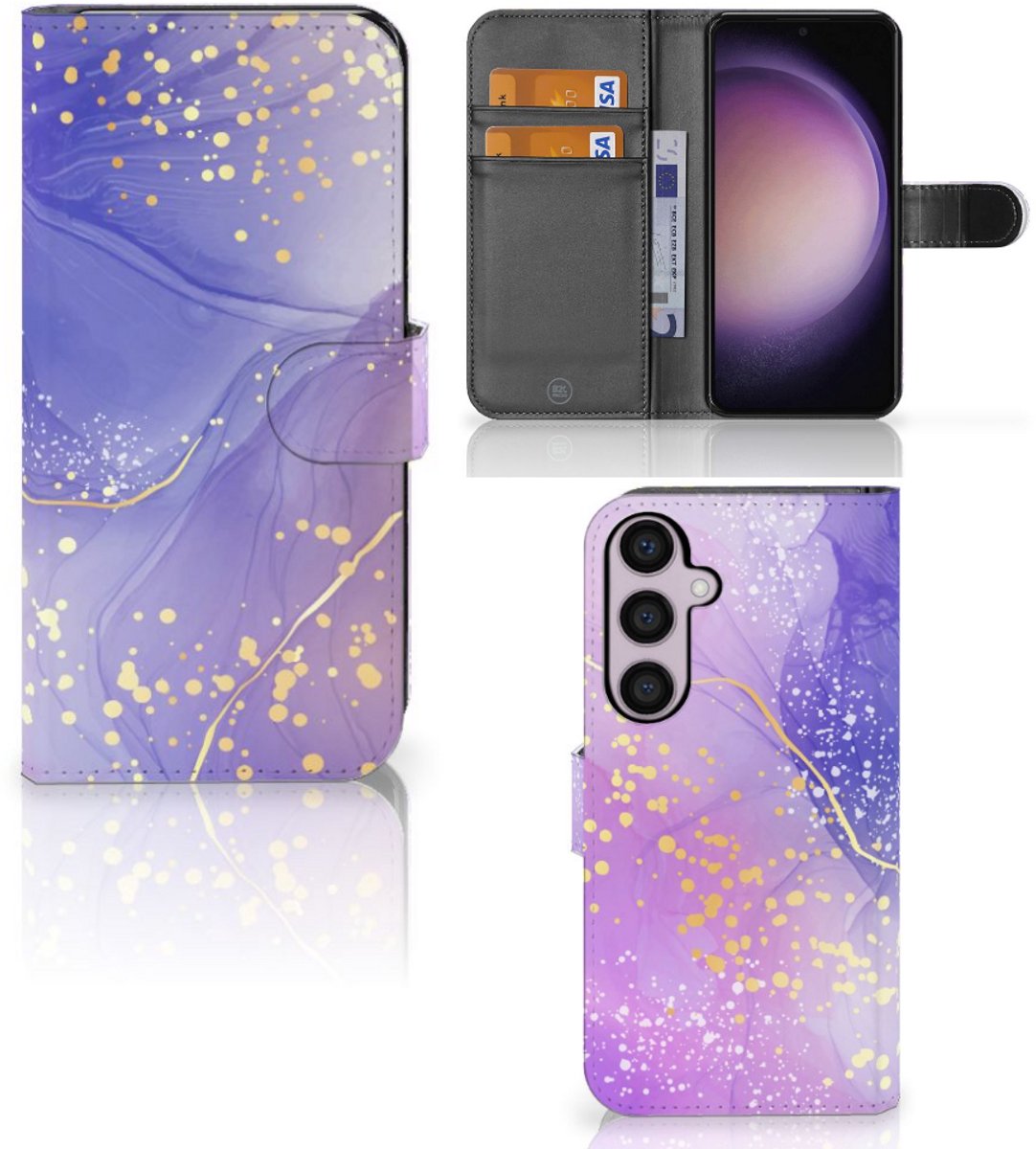 Hoesje voor Samsung Galaxy S24 Plus Watercolor Paars