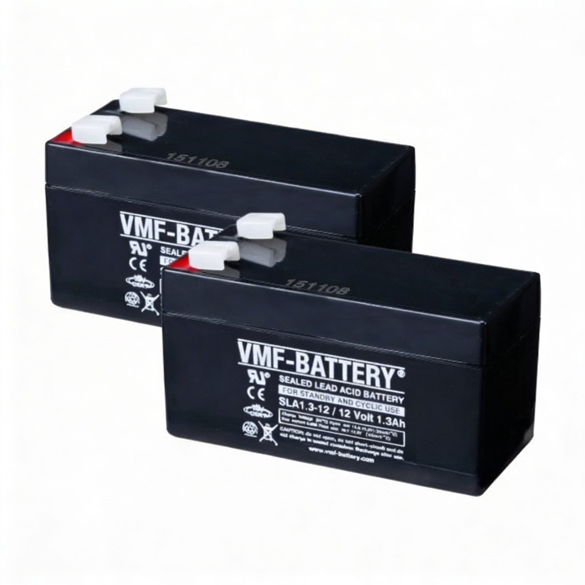 VMF - Oplaadbare Loodaccu - Lead-Acid - Oplaadbaar - 12 V - 1300 mAh - Geleverd per 2 stuks - Inclusief oplaadkabel - Staffelkorting
