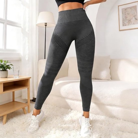 Yoga les - Compressielegging voor dames - Sportlegging - Lange yogalegging met hoge taille - Fitnessbroek, geschikt voor dagelijks gebruik, vrijetijdskleding en sporten, zwart, maat XXL van Merkloos — afbeelding 3