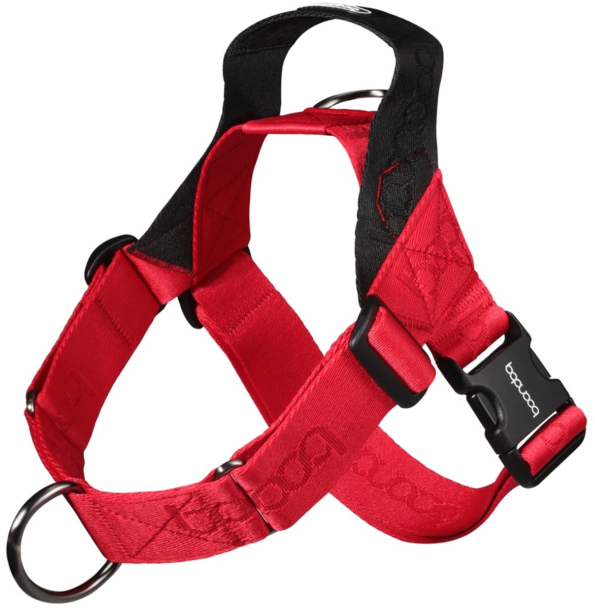 Boondog Hondentuig 0109 - Anti Trek - 2 Bevestigingspunten - Met Handvat - Verstelbaar - Comfortabel Harnas - Red - Maat ML