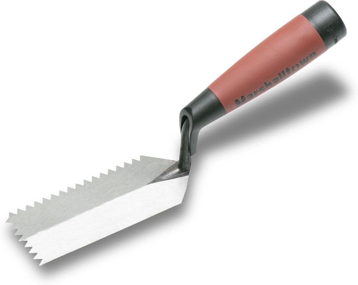 V-notch kartelspaan met Durasoft handvat - smalle spaan voor nauwkeurige toepassingen
