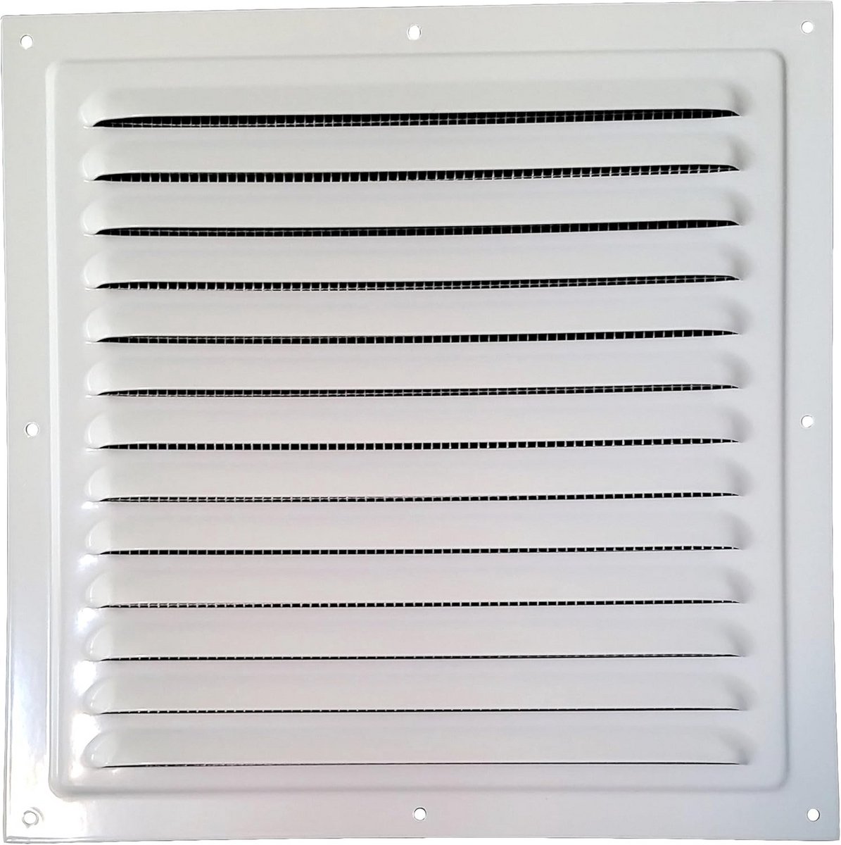 Ventilatierooster met Insectenbescherming 125 x 125 mm - Wit - Voor Afvoerlucht en Toevoerlucht