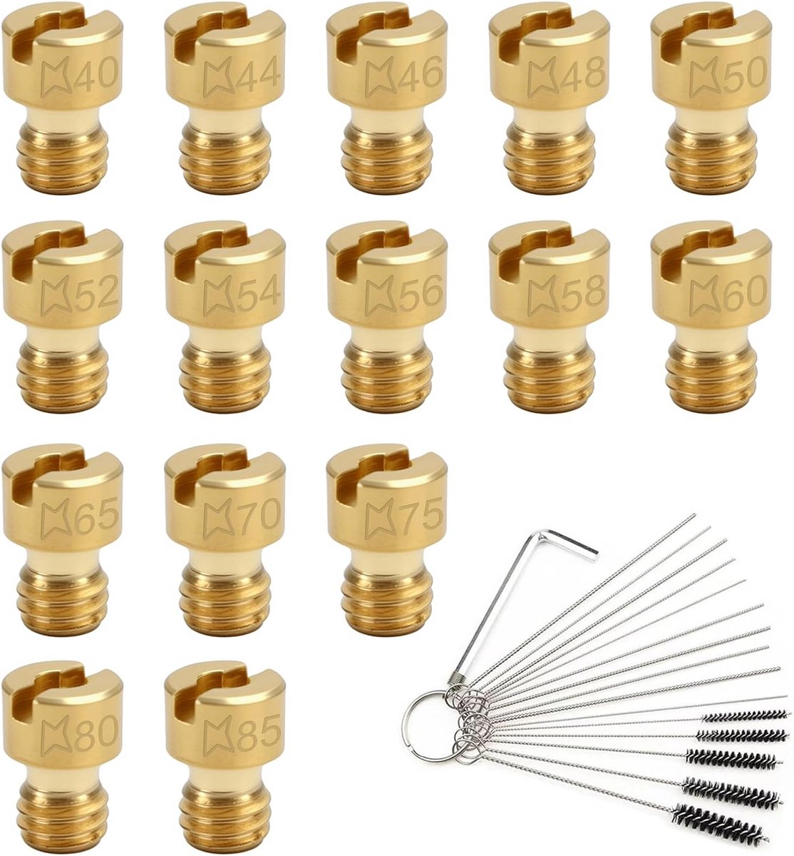 Carburateur mondstukkenset 15 stuks M4 voor optimale motorprestaties