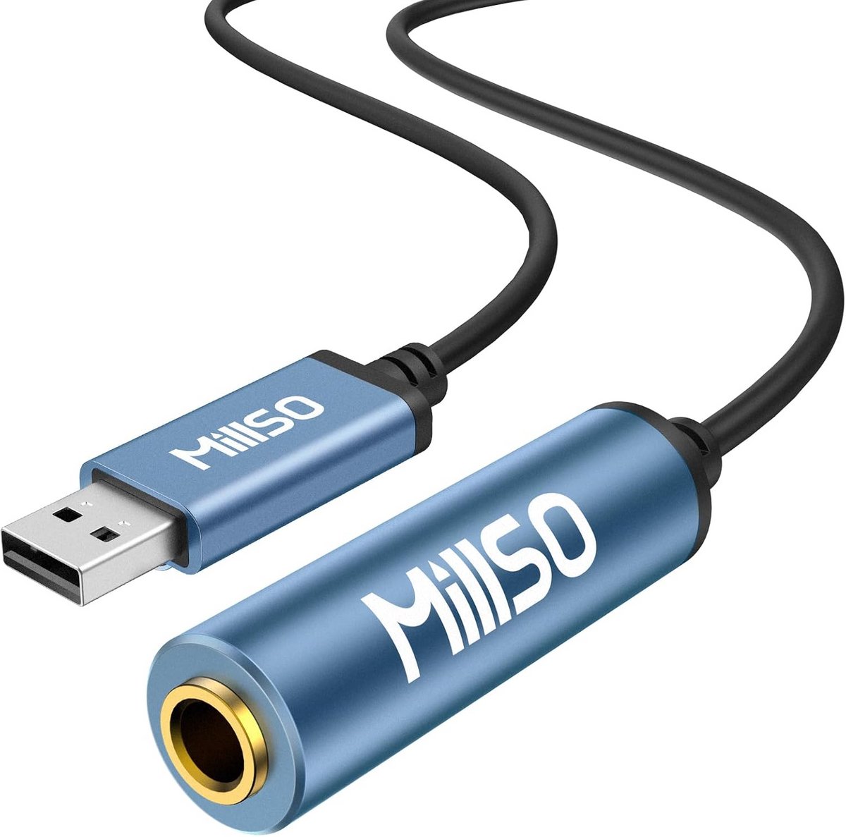 USB naar 6,35 mm jack-adapter voor hoofdtelefoons en luidsprekers
