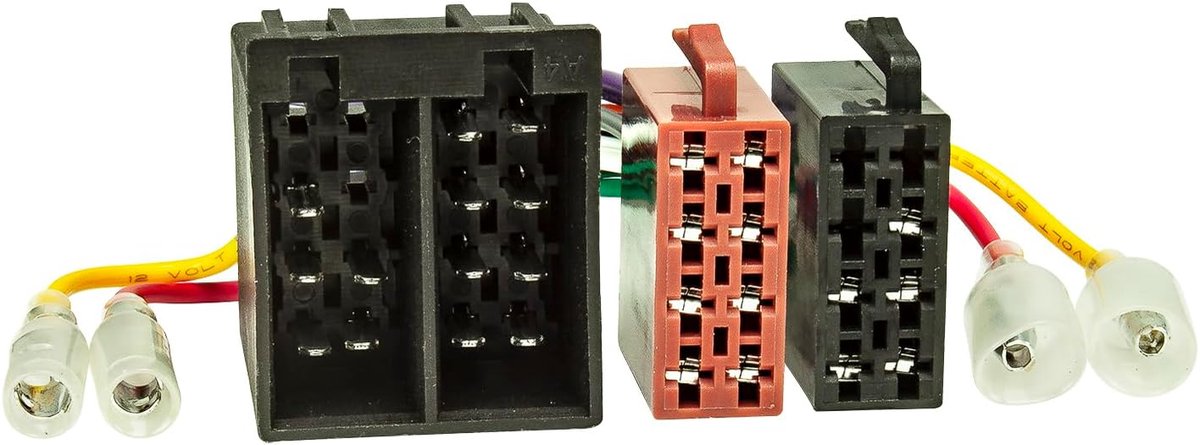 Universele ISO-stekker naar ISO-stekker adapter kabelverlengklem voor 4 luidsprekers
