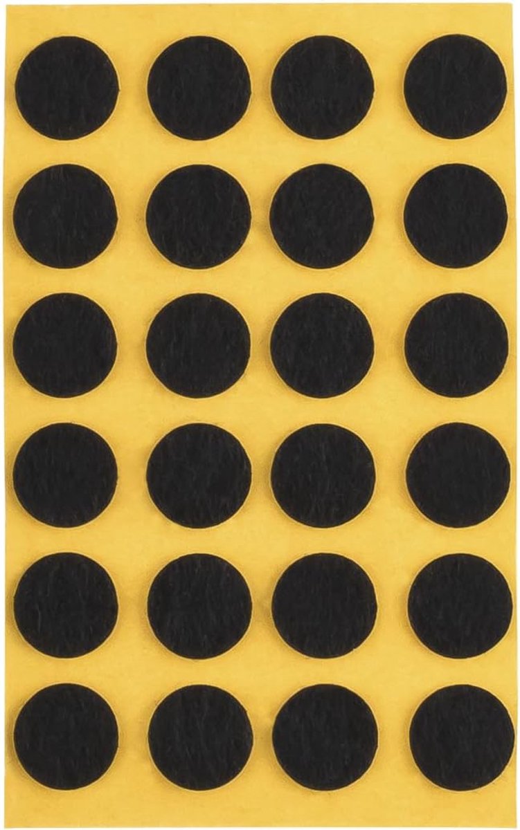 Zelfklevende Viltdoppen - Krasbescherming voor Vazen en Decoratieve Voorwerpen - 16 Stuks - Zwart, Rond 20 mm - 1,0 mm Dikte
