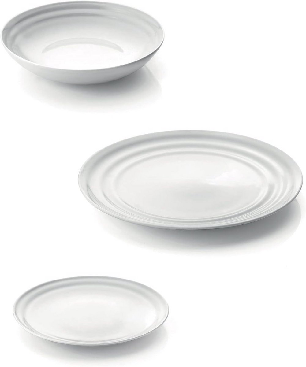 Set van 6 Porseleinen Tafelaccessoires voor Elke Dag - Wit
