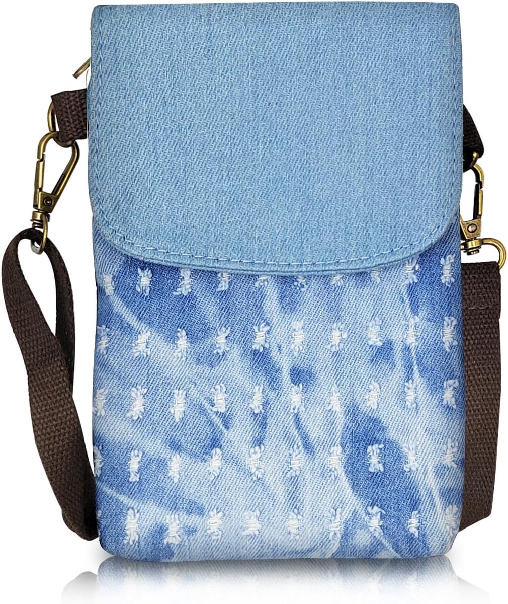 Crossbody tas voor dames met afneembare polsriem en schouderriem