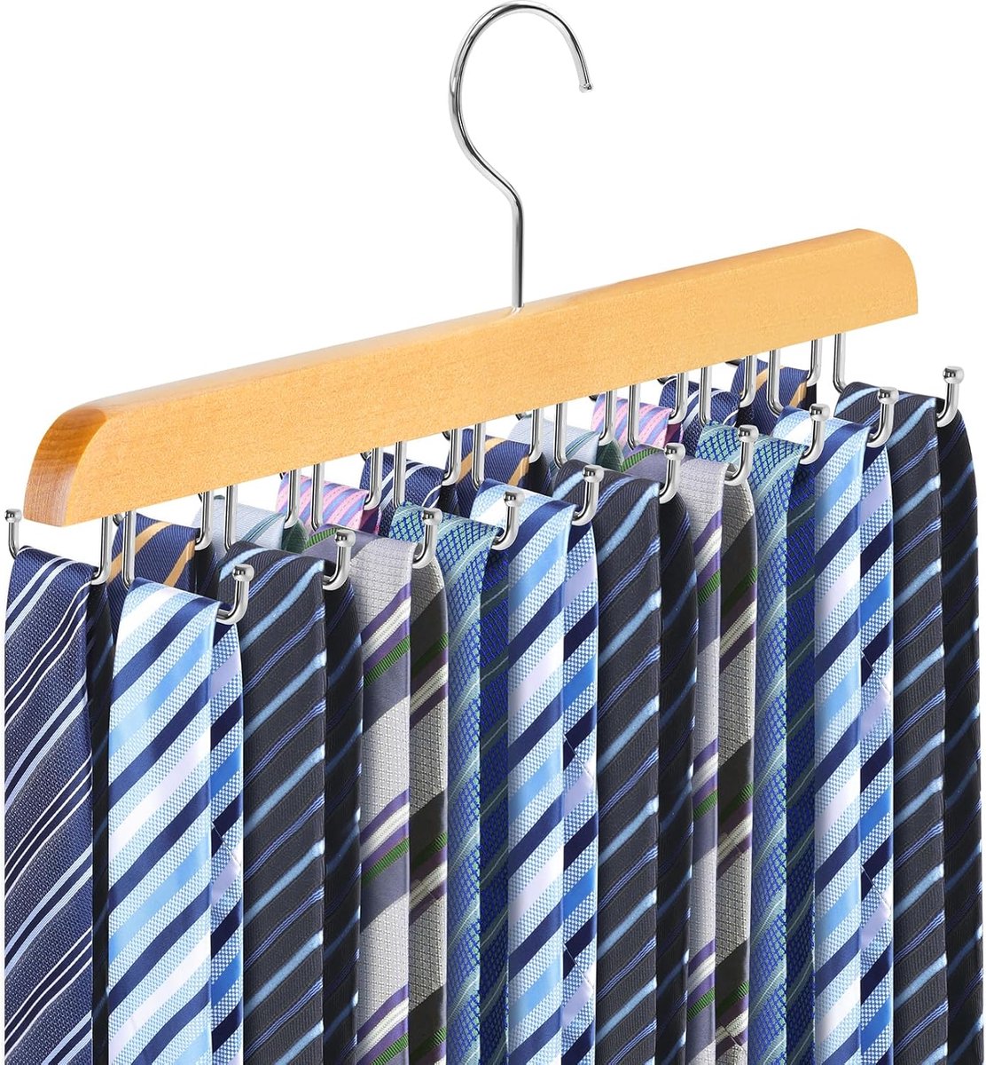 Ruimtebesparende Hanger voor Stropdassen en Riemen met 20 Vouwhaken