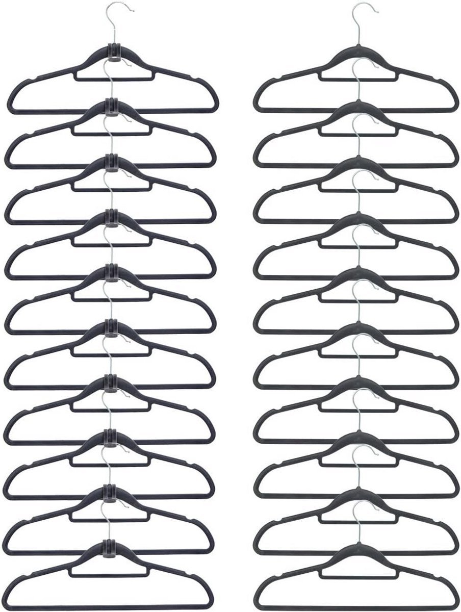 Kleerhangers Set van 20 met Antislip - Ruimtebesparende Organizer voor Kleding