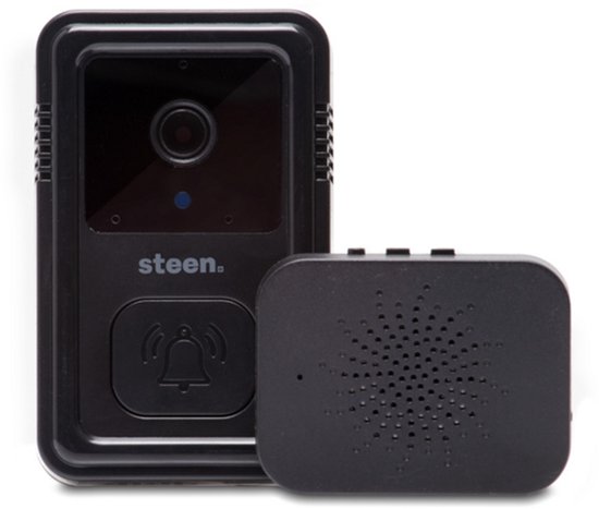 Sonnette Smart avec caméra - Sonnette vidéo intelligente avec Wi-Fi 2,4 GHz et résolution d'image HD , y compris communication bidirectionnelle