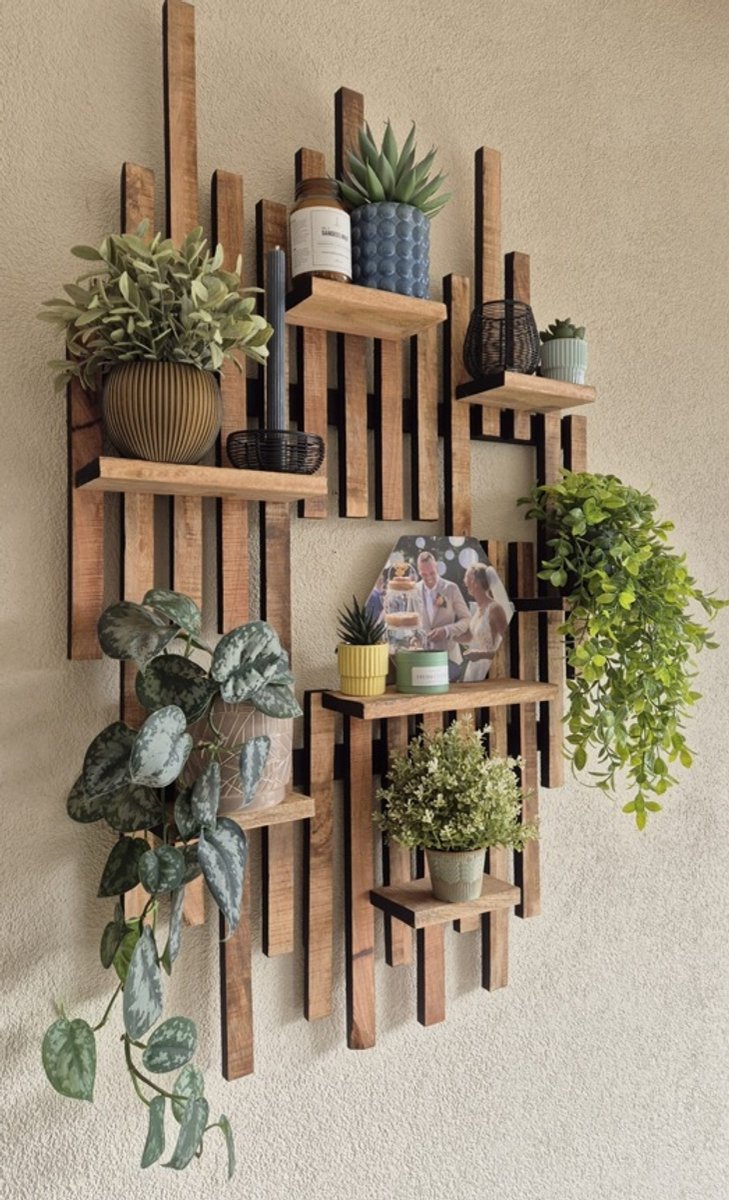 Wandrek mangohout - wandbord mangohout - wandplank mangohout - wandbord industrieel - muuraccessoires mangohout - wandaccessoires mangohout - muurdecoratie industrieel - handgemaakt